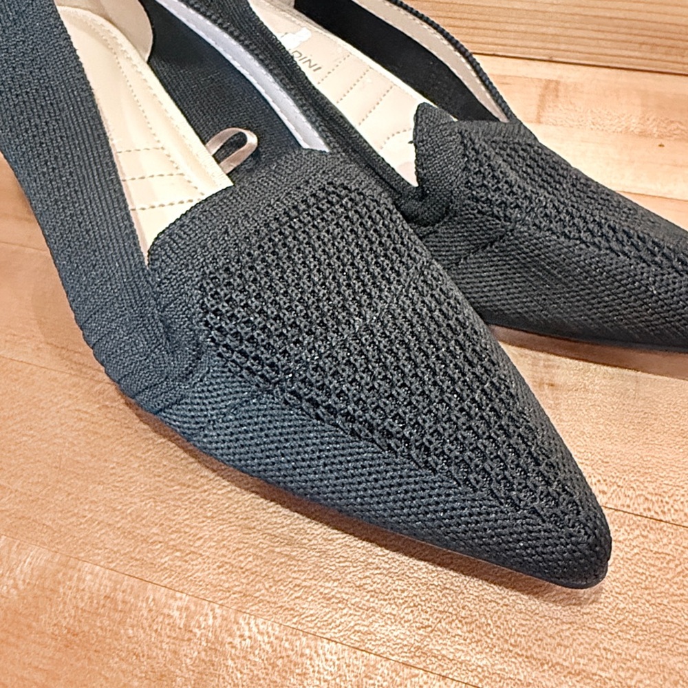 Adrienne Vittadini Textured Black Kitten Heels Sz‎ 6